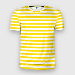 Футболка спортивная мужская Светло-желтые полосы, цвет: 3D-принт
