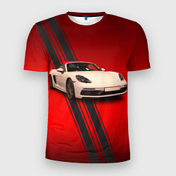 Футболка спортивная мужская Немецкий спортивный автомобиль Porsche, цвет: 3D-принт
