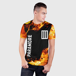 Футболка спортивная мужская Paramore и пылающий огонь, цвет: 3D-принт — фото 2
