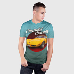Футболка спортивная мужская Классический спорткар Chevrolet Corvette Stingray, цвет: 3D-принт — фото 2