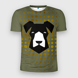 Футболка спортивная мужская Сторожевой черный пёс, цвет: 3D-принт