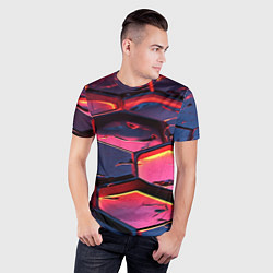 Футболка спортивная мужская Розовые наносоты, цвет: 3D-принт — фото 2