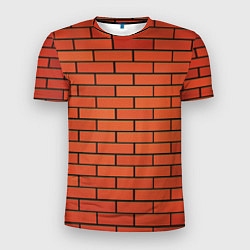 Футболка спортивная мужская Кирпичная стена, цвет: 3D-принт