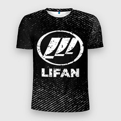 Футболка спортивная мужская Lifan с потертостями на темном фоне, цвет: 3D-принт
