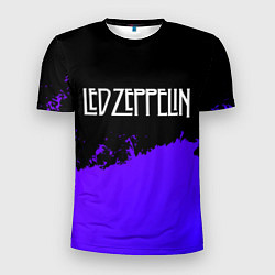 Футболка спортивная мужская Led Zeppelin purple grunge, цвет: 3D-принт