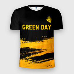 Футболка спортивная мужская Green Day - gold gradient: символ сверху, цвет: 3D-принт