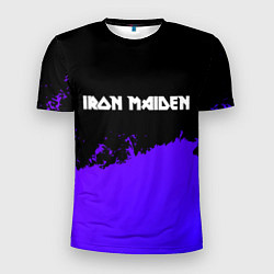 Футболка спортивная мужская Iron Maiden purple grunge, цвет: 3D-принт