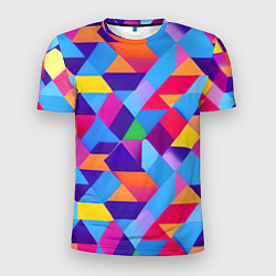 Футболка спортивная мужская Геометрическая абстракция красок, цвет: 3D-принт