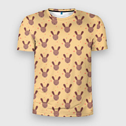 Мужская спорт-футболка Паттерн милые кролики