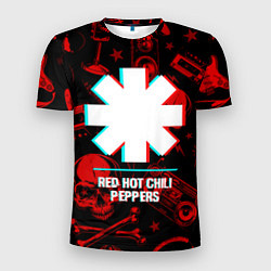 Футболка спортивная мужская Red Hot Chili Peppers rock glitch, цвет: 3D-принт