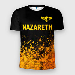 Мужская спорт-футболка Nazareth - gold gradient: символ сверху