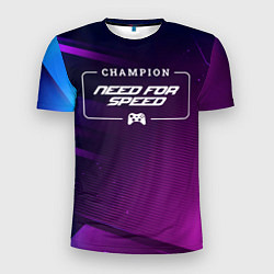 Футболка спортивная мужская Need for Speed gaming champion: рамка с лого и джо, цвет: 3D-принт