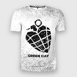 Футболка спортивная мужская Green Day с потертостями на светлом фоне, цвет: 3D-принт