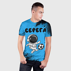 Футболка спортивная мужская Серега космонавт футболист, цвет: 3D-принт — фото 2