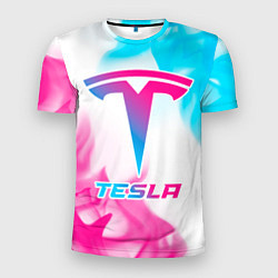 Футболка спортивная мужская Tesla neon gradient style, цвет: 3D-принт