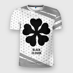 Футболка спортивная мужская Black Clover glitch на светлом фоне, цвет: 3D-принт