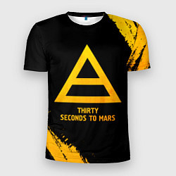 Футболка спортивная мужская Thirty Seconds to Mars - gold gradient, цвет: 3D-принт