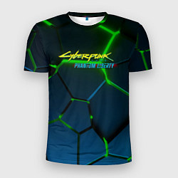 Футболка спортивная мужская Cyberpunk 2077 phantom liberty green neon, цвет: 3D-принт