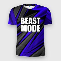 Футболка спортивная мужская Beast mode - синяя униформа, цвет: 3D-принт