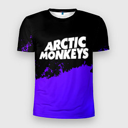 Футболка спортивная мужская Arctic Monkeys purple grunge, цвет: 3D-принт