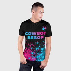 Футболка спортивная мужская Cowboy Bebop - neon gradient: символ сверху, цвет: 3D-принт — фото 2