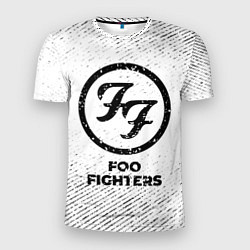 Футболка спортивная мужская Foo Fighters с потертостями на светлом фоне, цвет: 3D-принт
