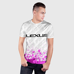 Футболка спортивная мужская Lexus pro racing: символ сверху, цвет: 3D-принт — фото 2