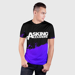 Футболка спортивная мужская Asking Alexandria purple grunge, цвет: 3D-принт — фото 2