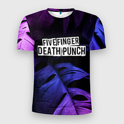 Футболка спортивная мужская Five Finger Death Punch neon monstera, цвет: 3D-принт