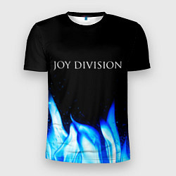 Мужская спорт-футболка Joy Division blue fire