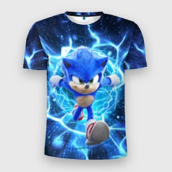 Футболка спортивная мужская Sonic electric waves, цвет: 3D-принт