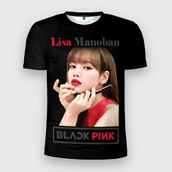 Мужская спорт-футболка Blackpink Lisa paints lips