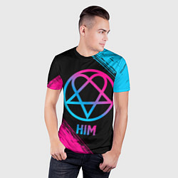 Футболка спортивная мужская HIM - neon gradient, цвет: 3D-принт — фото 2