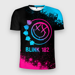 Футболка спортивная мужская Blink 182 - neon gradient, цвет: 3D-принт
