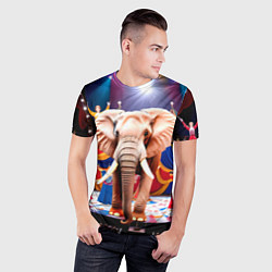 Футболка спортивная мужская Слон с цирке, цвет: 3D-принт — фото 2