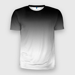 Футболка спортивная мужская Black and white gradient, цвет: 3D-принт
