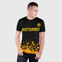 Футболка спортивная мужская Disturbed - gold gradient: символ сверху, цвет: 3D-принт — фото 2