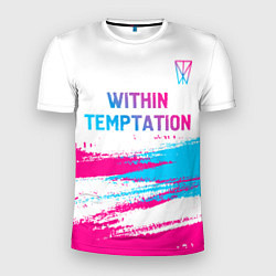 Футболка спортивная мужская Within Temptation neon gradient style: символ свер, цвет: 3D-принт
