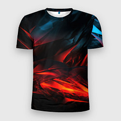 Футболка спортивная мужская Red black abstract, цвет: 3D-принт