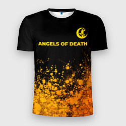 Футболка спортивная мужская Angels of Death - gold gradient: символ сверху, цвет: 3D-принт