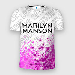 Футболка спортивная мужская Marilyn Manson rock legends: символ сверху, цвет: 3D-принт