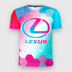 Футболка спортивная мужская Lexus neon gradient style, цвет: 3D-принт