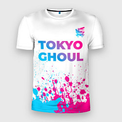 Футболка спортивная мужская Tokyo Ghoul neon gradient style: символ сверху, цвет: 3D-принт