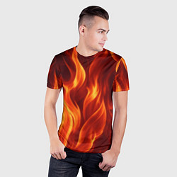 Футболка спортивная мужская Пламя огня, цвет: 3D-принт — фото 2