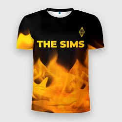 Футболка спортивная мужская The Sims - gold gradient: символ сверху, цвет: 3D-принт