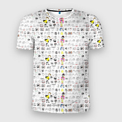 Футболка спортивная мужская Паттерн с мемами, цвет: 3D-принт