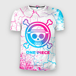 Футболка спортивная мужская One Piece neon gradient style, цвет: 3D-принт