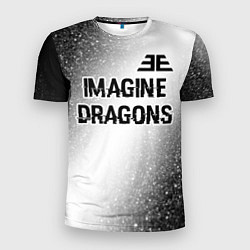 Футболка спортивная мужская Imagine Dragons glitch на светлом фоне: символ све, цвет: 3D-принт
