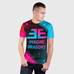 Футболка спортивная мужская Imagine Dragons - neon gradient, цвет: 3D-принт — фото 2