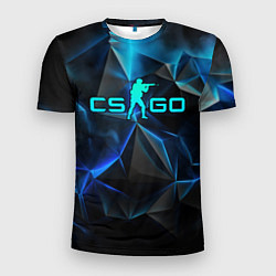 Футболка спортивная мужская CSGO neon style logo, цвет: 3D-принт